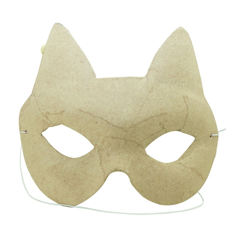 Braunes Pappmaché, Katzenmaske für Kinder