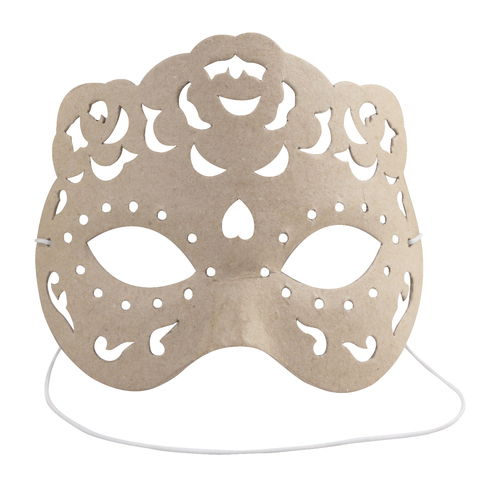Braunes Pappmaché, dekorative Maske 6x16x12,5 cm