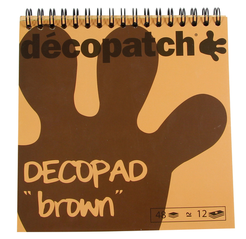 Décopad, Block mit 48 Blatt Décopatch-Papier 15x15 cm, braun