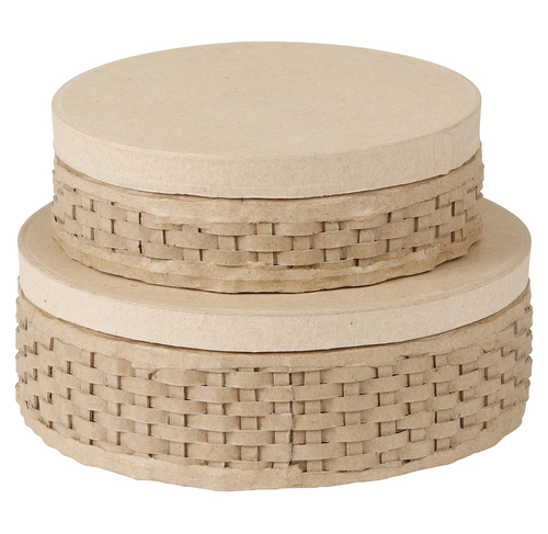 Round Woven Boxes - Assortment of 2