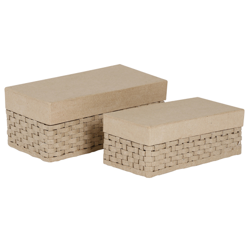 Surtido 2 cajas trenzadas rectangulares