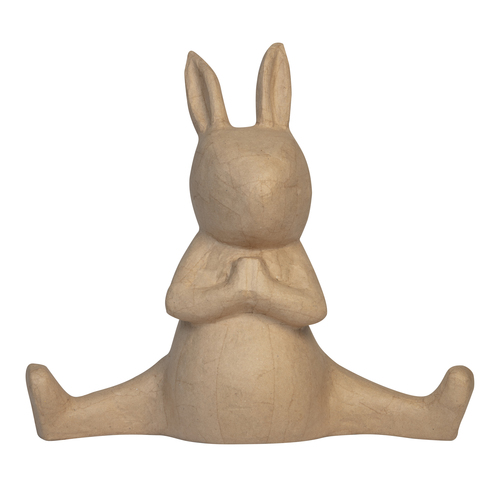 Pappmaché, braun, Yoga-Kaninchen 41cm