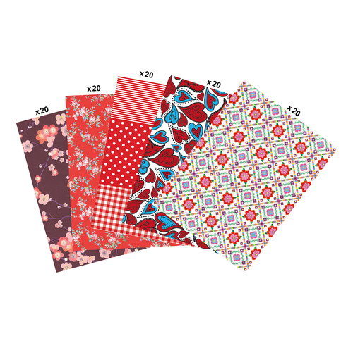 Maxi Pack - 100 Sheets of Red Decopatch Paper