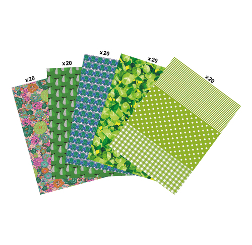 Maxi Pack - 100 Sheets of Green Decopatch Paper