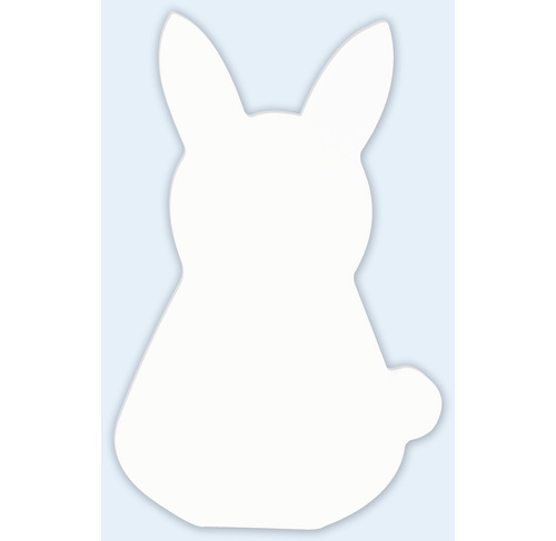 Weißes Pappmaché, Silhouette, Hase, 2,5x13,5x20,5 cm