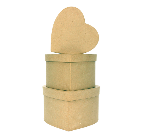 Assort. 3 Scatole a cuore 14x8/18x11cm