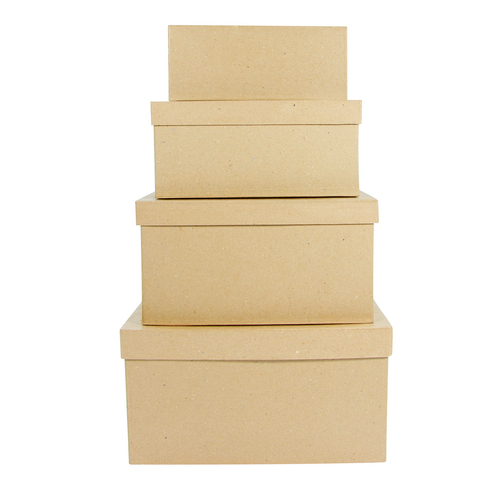 Set of 4 Rectangular Boxes 8x19x7/17x28x15cm