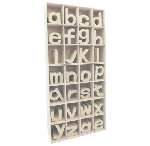 Expositor lleno Letras pequeñas alfabeto kraft
