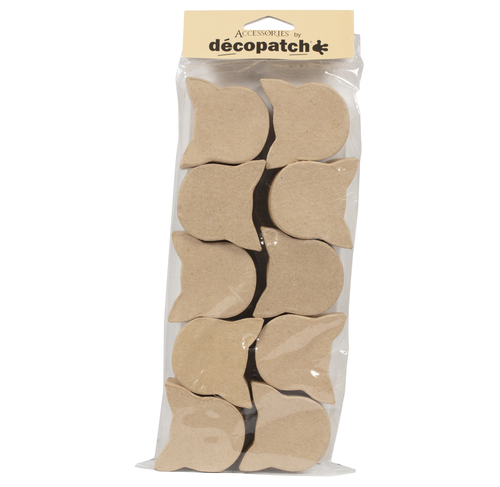 Braunes Pappmaché, Set mit 10 kleinen Schachteln, Katzen