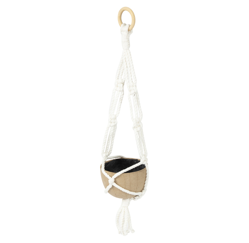 Petite suspension macramé avec cachepot