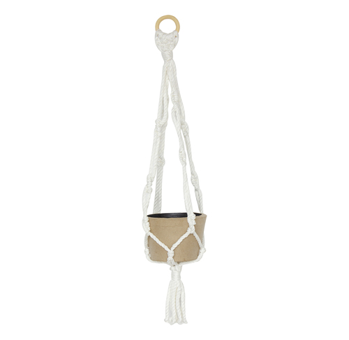 Grande suspension macramé avec cachepot