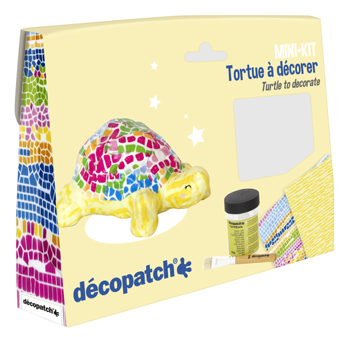 Décopatch - Ref KIT022C - Bee Mini Kit - Suitable for Children - Includes  White Papier Mache Animal, 2 x Sheets, Brush & Pot of PaperPatch Glue