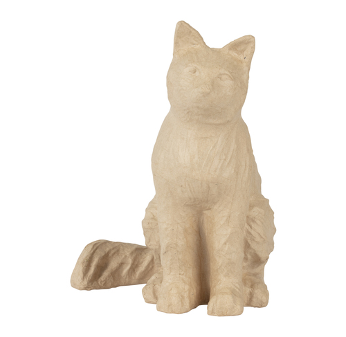 Pappmaché, braun, Katze 41 cm