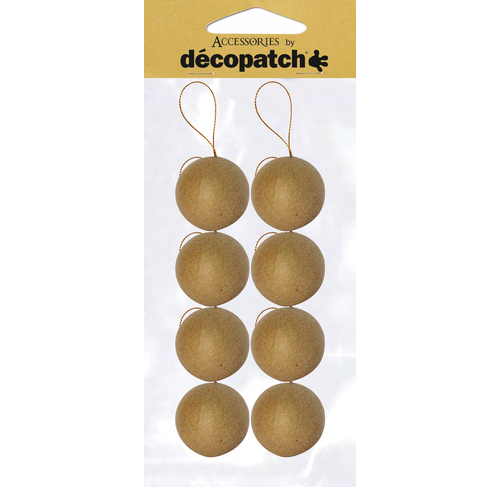 Sachet de 8 boules avec cordon doré 5cm