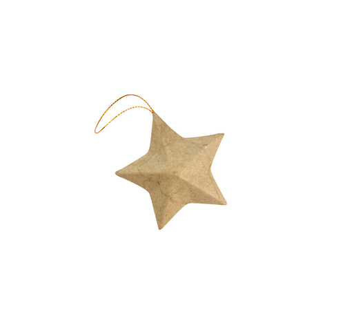 Decopatch NO009O Figura Decorativa con Forma de Estrella 5 Unidades Papel maché marrón 