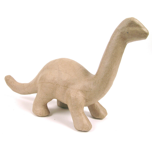 Kleines Pappmaché, braun, Brontosaurus 16cm