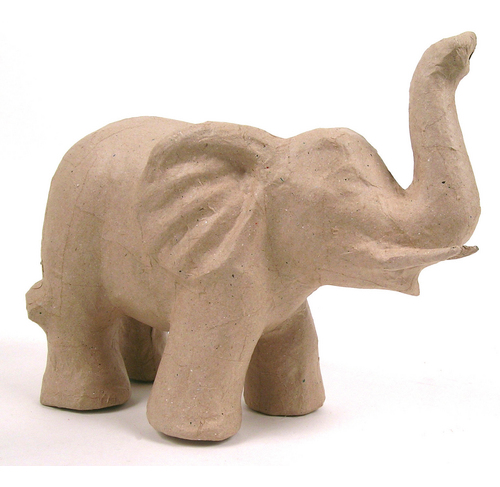 Kleines Pappmaché, braun, Elefant 17cm