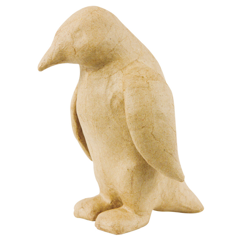 Kleines Pappmaché, braun, Pinguin 14cm