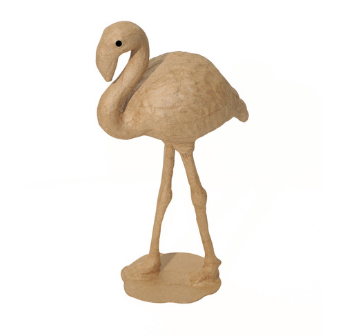 Kleines Pappmaché, braun, Flamingo 27cm