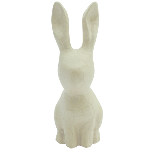 Kleines Pappmaché, braun, Kaninchen mit langen Ohren 21,5cm